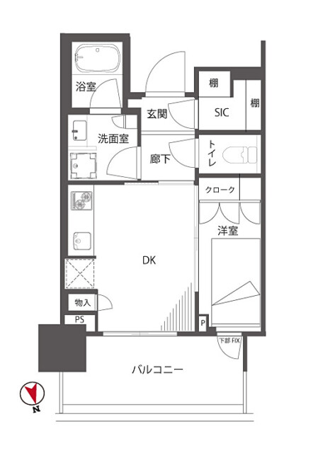パークタワー勝どきミッド 　間取り図