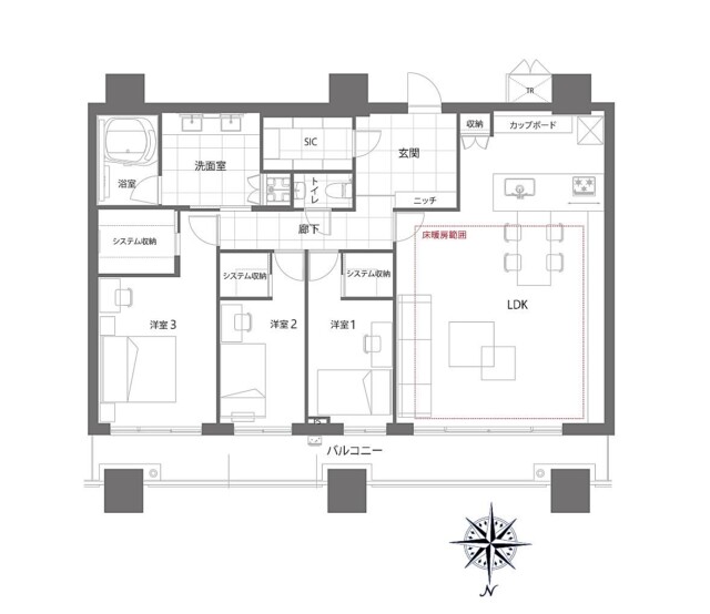 パークタワーグランスカイ　間取り図