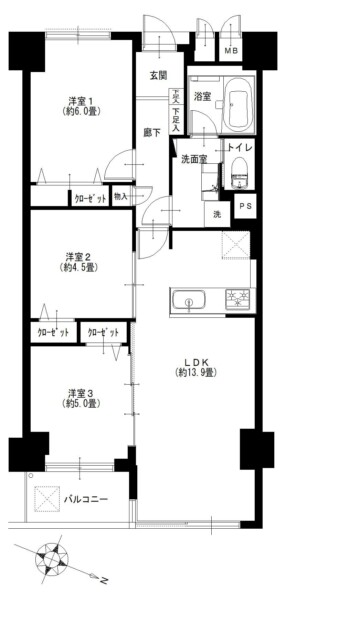 三井音羽ハイツ　間取り図