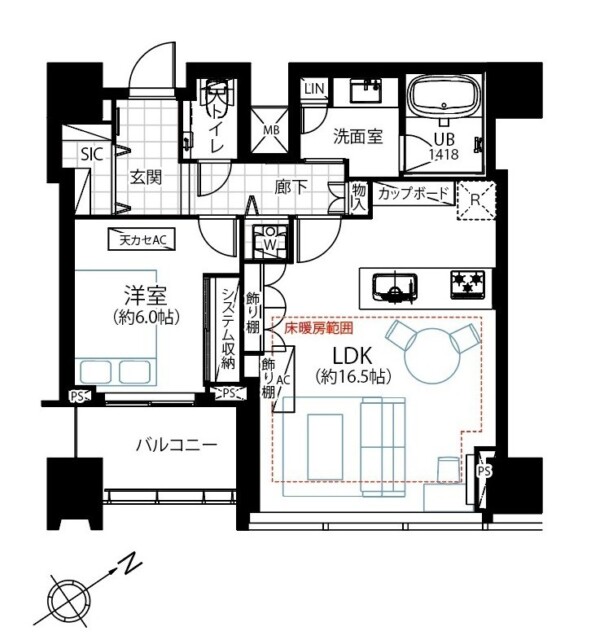 シティタワー麻布十番　間取り図