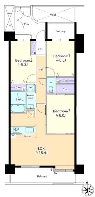 ライオンズマンション川口ブリーズコート　間取り図