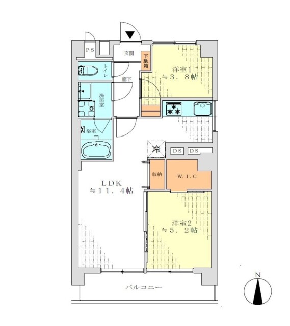 日商岩井方南町マンション　間取り図