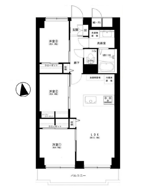 飯田橋第二パークファミリア　間取り図