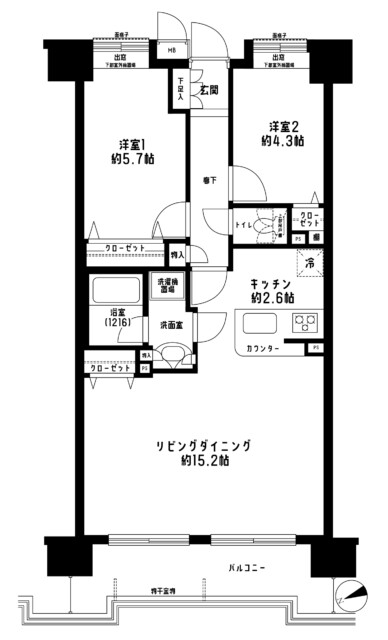 クレストフォルム田町ベイサイドコート　間取り図